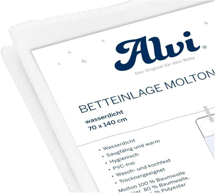 Alvi Wasserdichte Betteinlage Molton/Frottee 70 x 140 cm