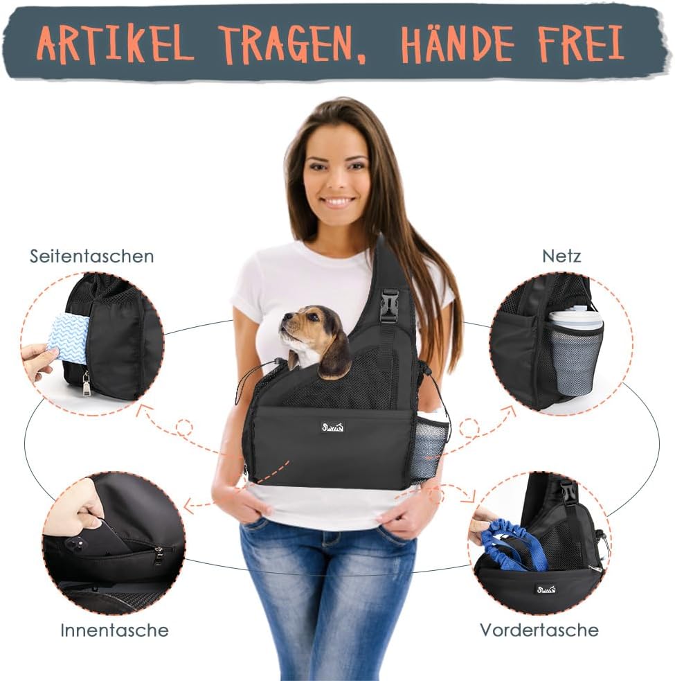 Eyein Hundefreundlich Tragetücher Hunde, Hände frei Reisetasche für kleine Haustiere mit verstellbar