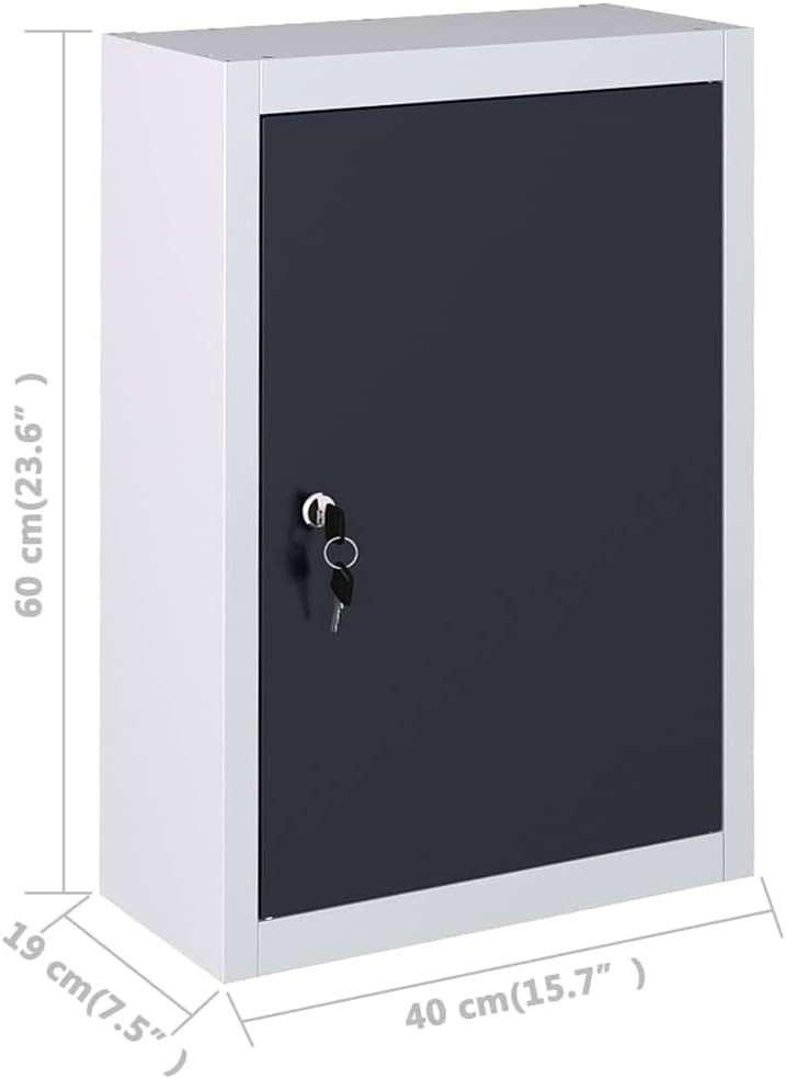 Wand-Werkzeugschrank Industriedesign Metall Grau und Schwarz