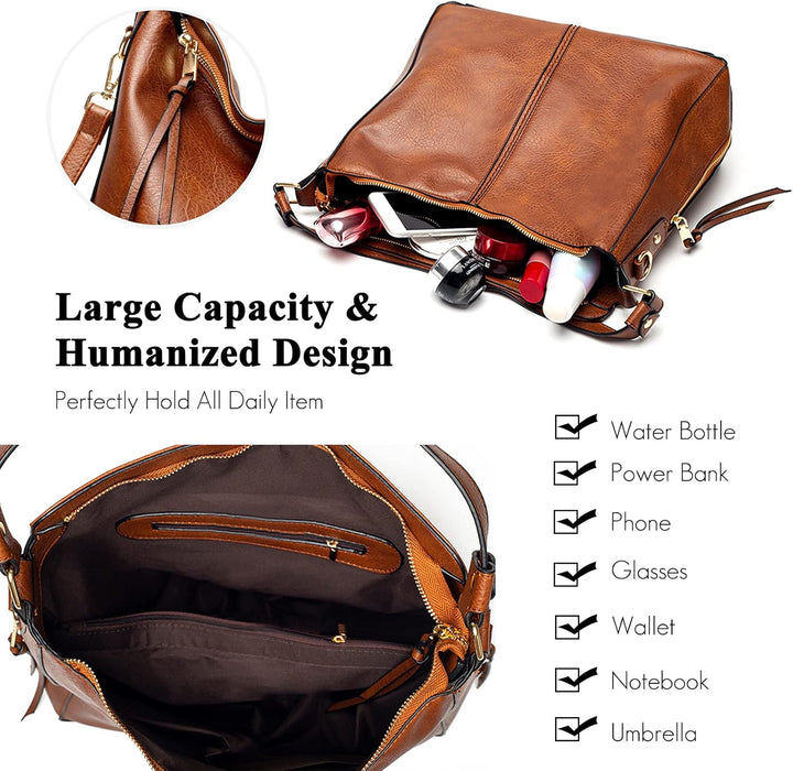FANDARE Damen Handtasche Frauen Umhängetaschen Schultertasche PU Leder Tote Beutel Schultertasche fü