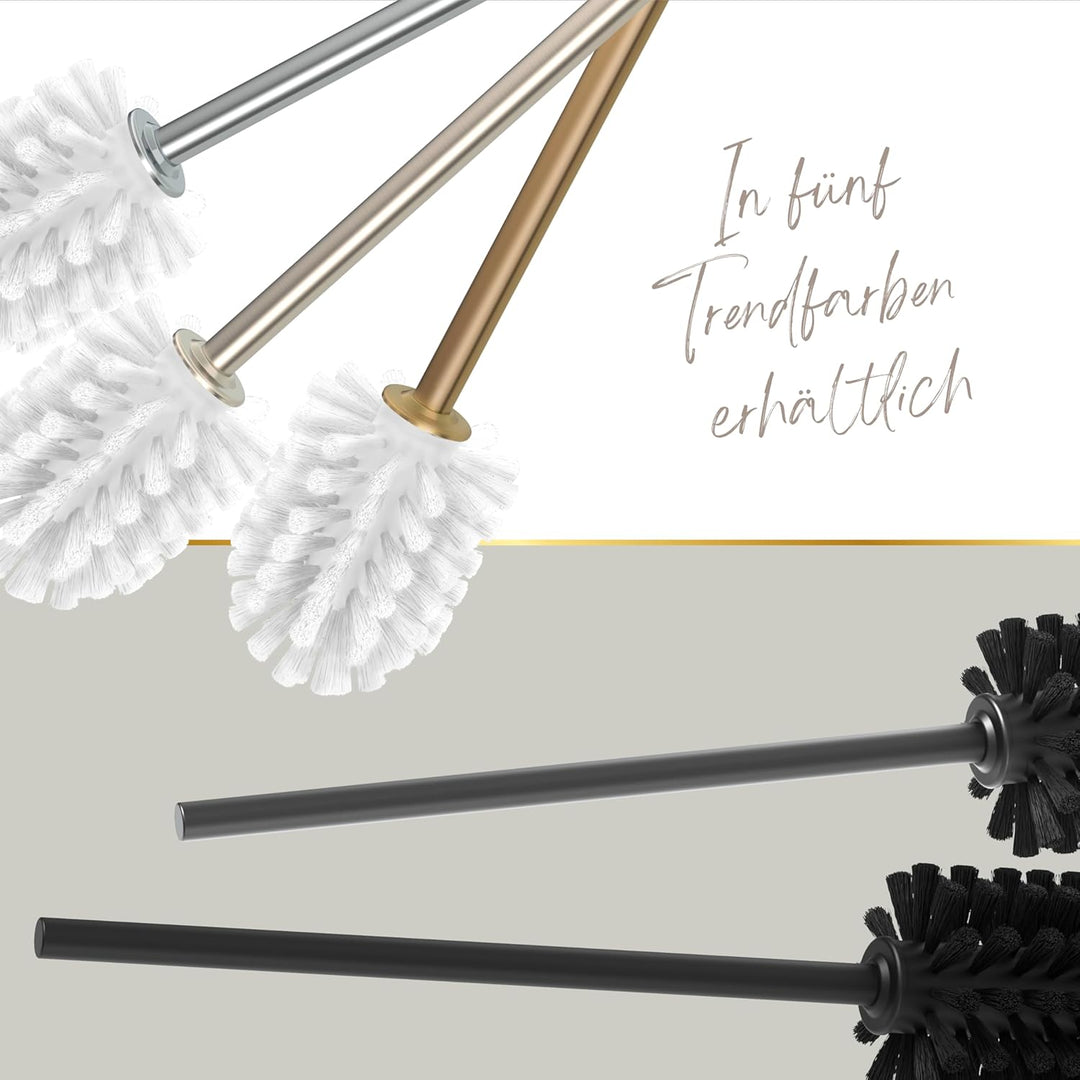 Lenz Bad-Accessoire-Set Juna in Gold – 4-teilig – Toilettenpapierhalter, WC-Bürstengarnitur und Zwei