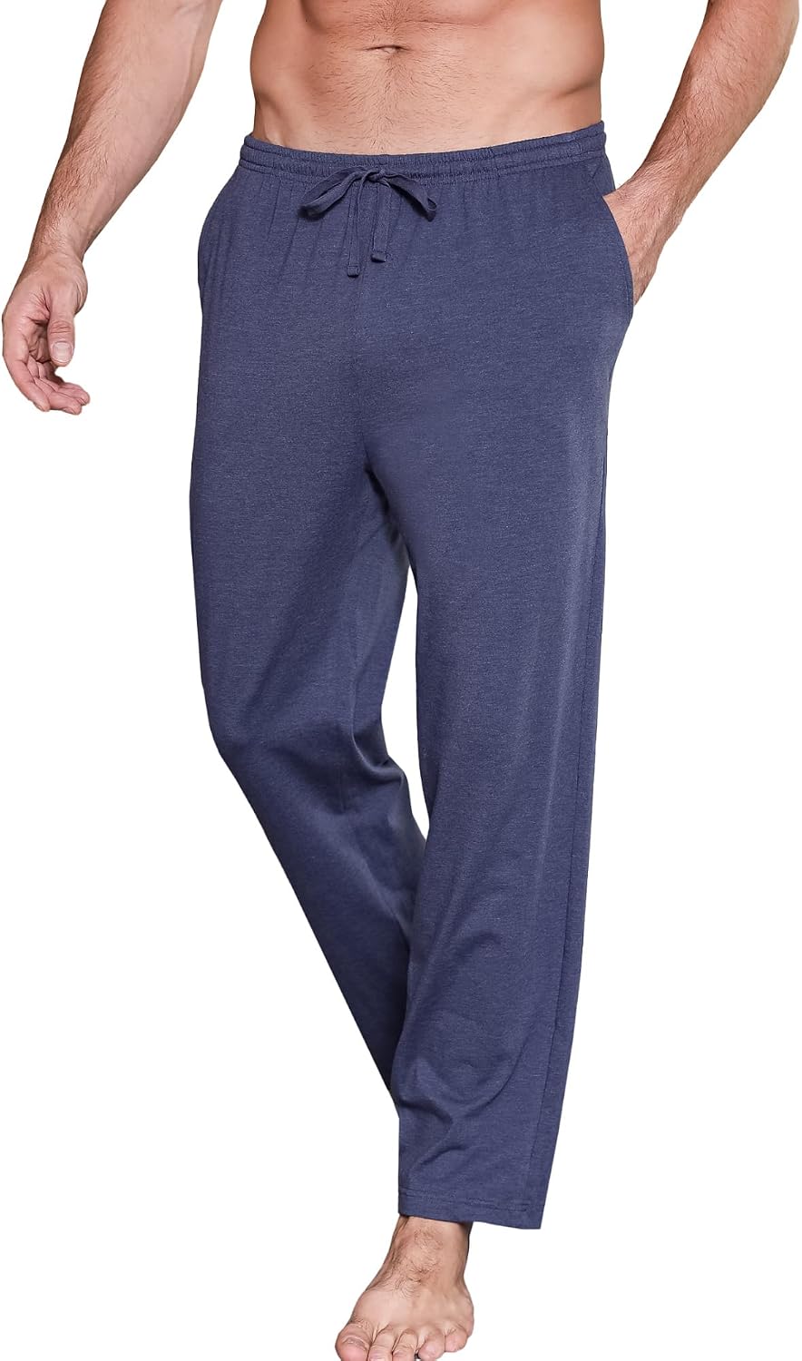 2er-Pack Schlafanzughose Herren Lang Leichte Pyjamahose aus Baumwolle Loungewear Hosen Schlafhose Fr