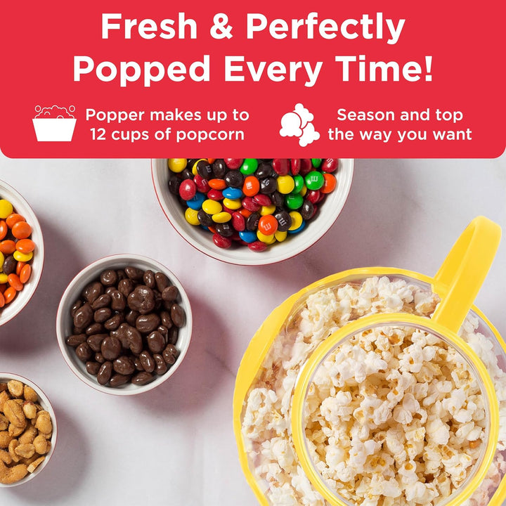 Ecolution Micro 3 Quart Family Size Original Mikro-Pop Popcorn Popper, Borosilikatglas, 3-in-1 Silik