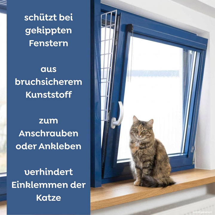 TRIXIE Seitenelement – Fenstersicherung für gekippte Fenster – bruchsicherer Kunststoff – leicht und