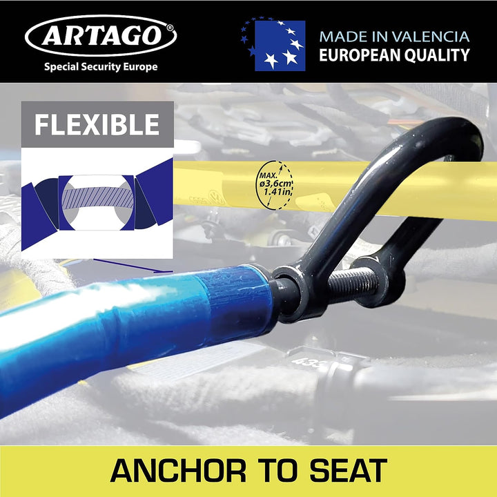 Artago 582/B Lenkradschloss verankert am Sitz, Lenkradkralle Lenkradsperre, Diebstahlsicherung Lenkr
