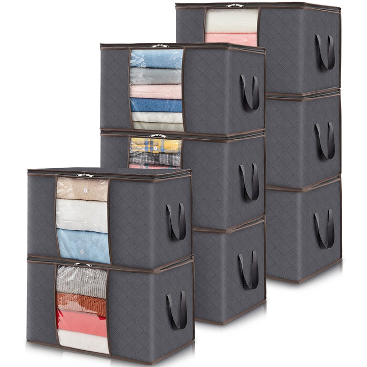 Lifewit 8 Stück Aufbewahrungstasche, Aufbewahrungsbox mit Deckel, Kleiderschrank Organizer Faltbare
