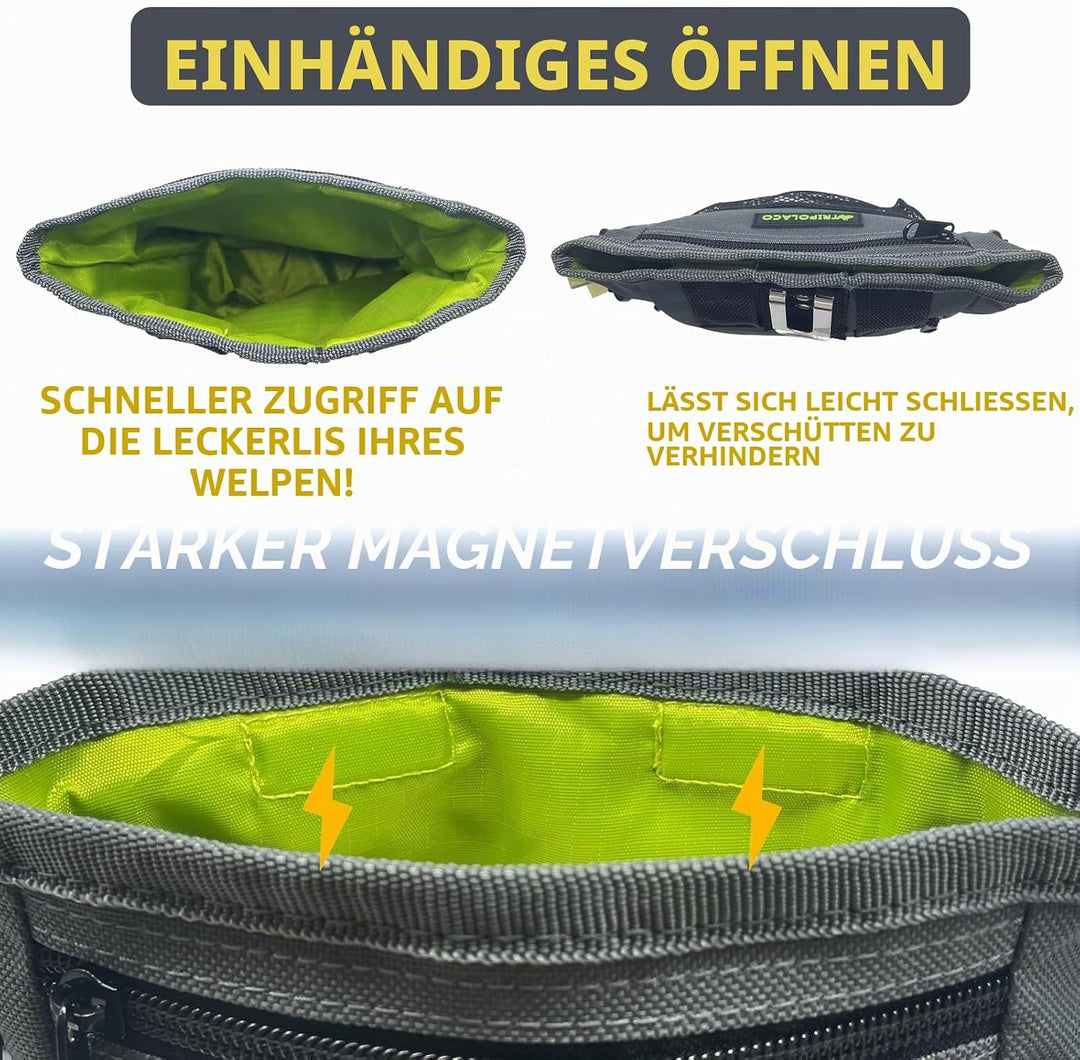 Leckerlitasche für Hunde – Magnetischer Leckerlibeutel für Hunde mit Mehreren Taschen, Kotbeutelspen