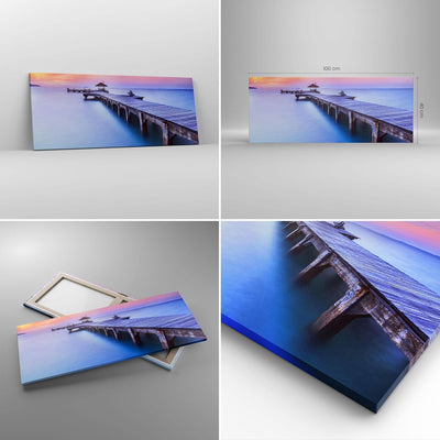 Panorama Bilder auf Leinwand 100x40cm Leinwandbild Strand Wasser Meer Urlaub Gross Wanddeko Bild Sch