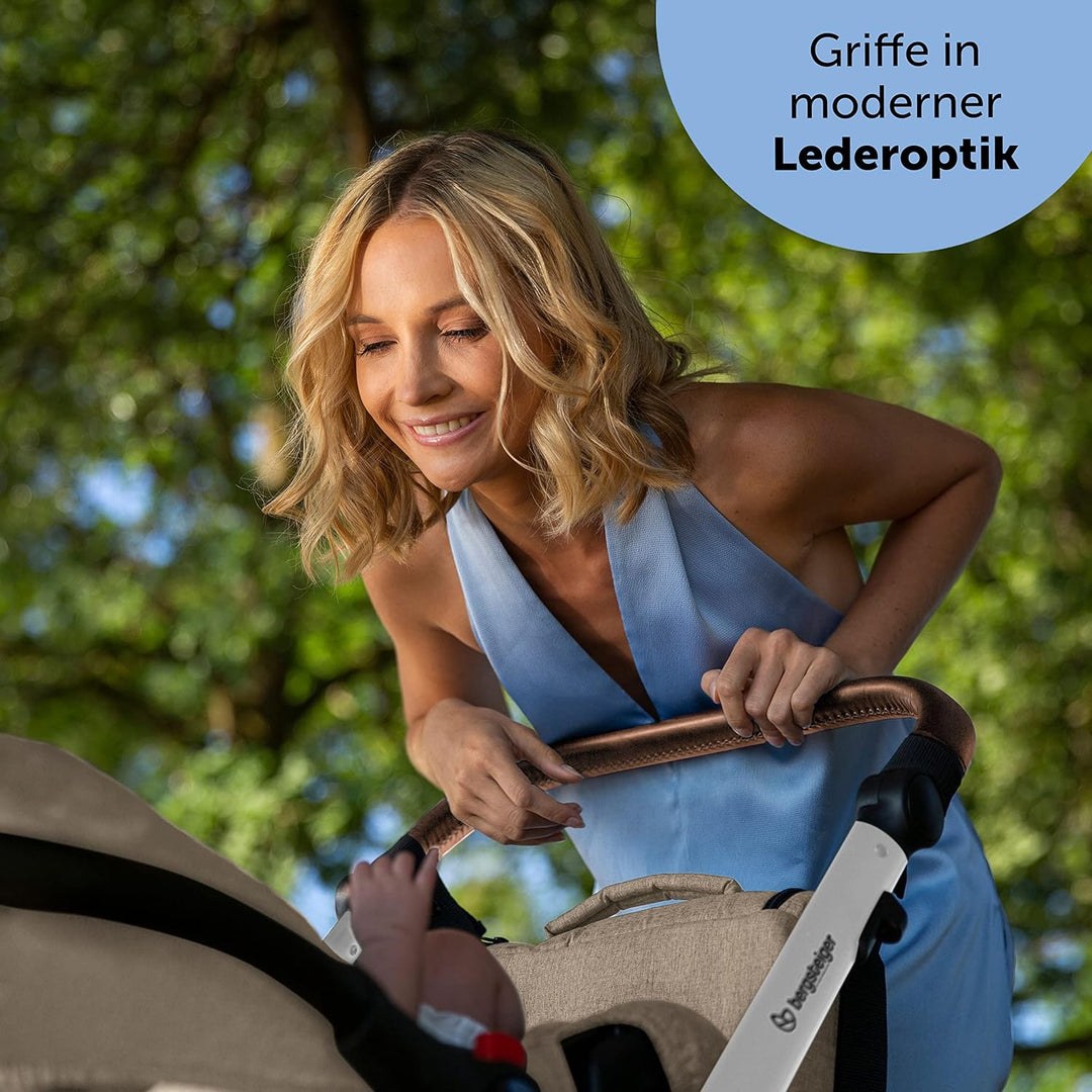 Bergsteiger Kinderwagen Lugo 3in1 | Kombikinderwagen Komplettset inkl. Zubehör - Babyschale, Buggy-A