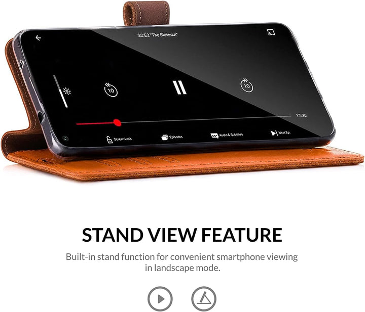 SURAZO Premium Handyhülle für Apple iPhone X XS – Echtleder Hülle mit Pfote Motiv – Vintage Leder Kl