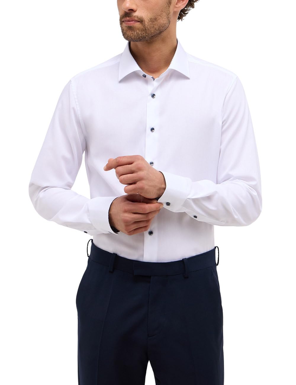 ETERNA Herren Original Shirt Slim FIT, Weiss