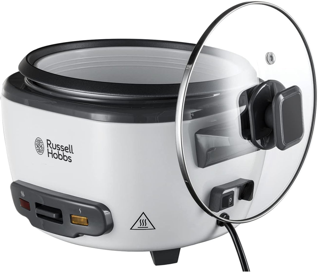 Russell Hobbs 27040 Grosser Reiskocher - bis zu 14 Portionen mit Dampfkorb, Messbecher und Löffel in