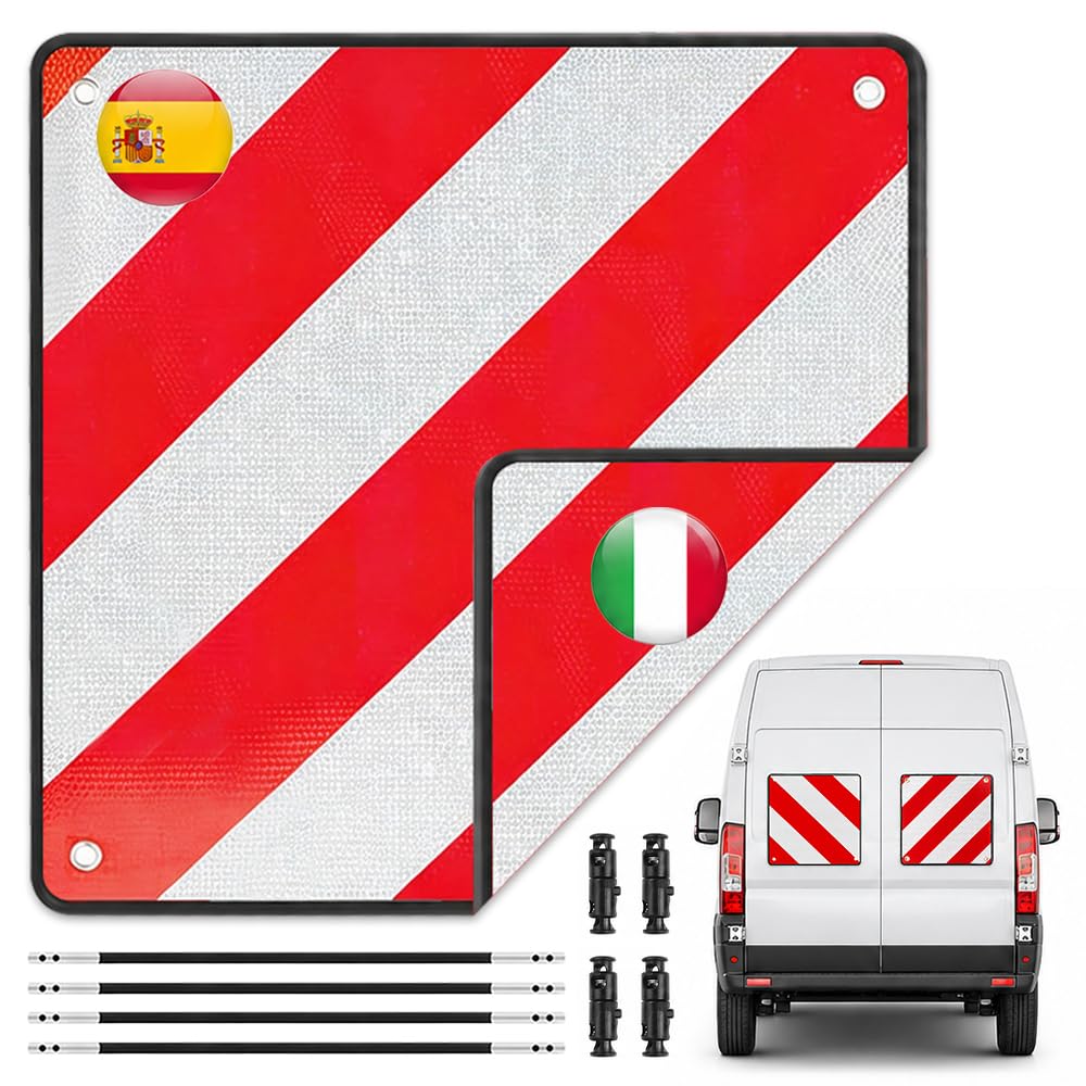 Warntafel Fahrradträger, ZMCVOE 2 in 1 Warntafel Italien Spanien, Warnschild Fahrradträger, Reflekti