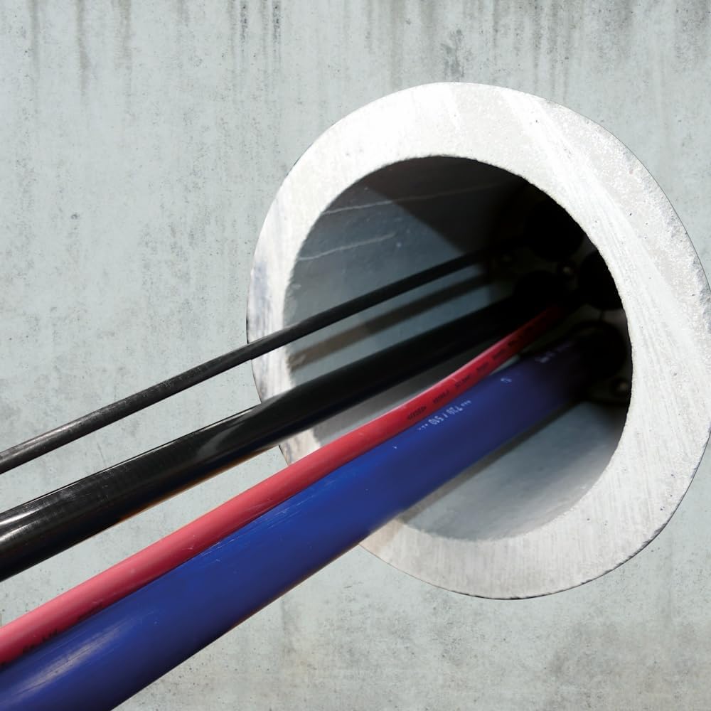 WITTKOWARE 100mm Mauerdurchführung (DN100 Ringraumdichtung), geteilt, für bis zu 4 Kabel/Rohre (4mm