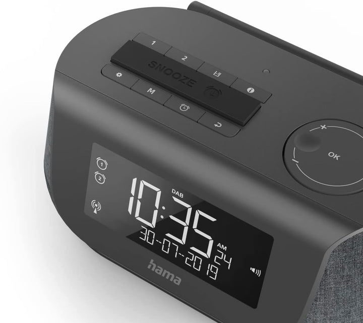 Hama Digitalradio mit Wecker (Radio DAB, DAB+, Bluetooth, USB-Ladefunktion, UKW, digitales Uhrenradi