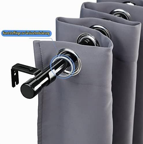Gardinenstange, 76-450 cm Gardinenstange für Fenster mit Rundem Endstück Einzel mit Finials aus Edel