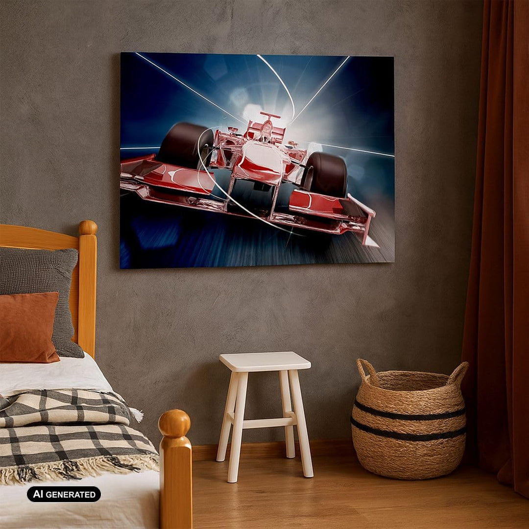 Bilder auf Leinwand 100x70cm Leinwandbild Formel Geschwindigkeit Motor Gross Wanddeko Bild Schlafzim