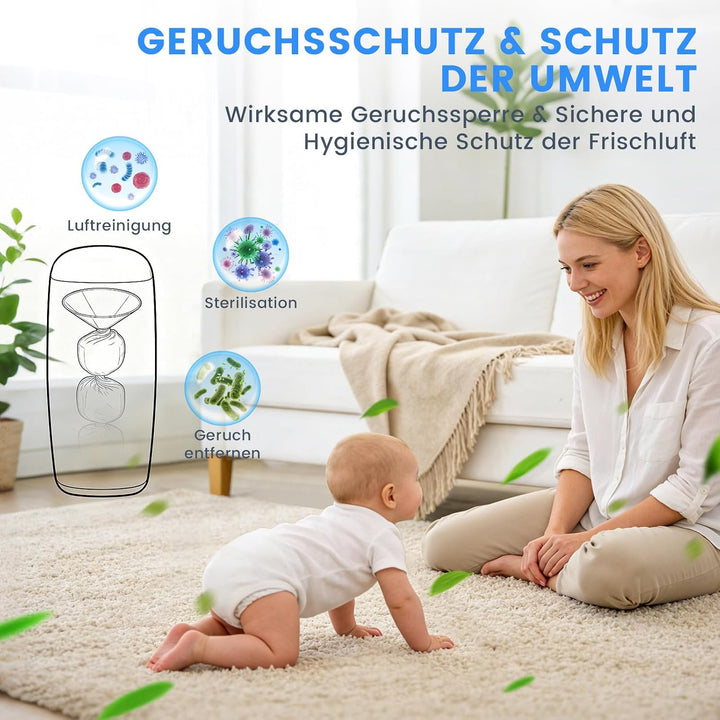 12 Stück Windeleimer Nachfüllkassetten Nachfüllfolie Abdichtung Zähigkeit, 4.5M Nachfüllbeutel Verbe