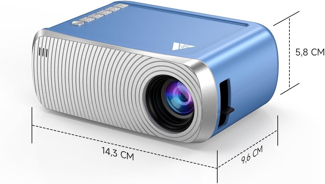Mini Beamer Bluetooth und WiFi, Kleiner Beamer für Handy, 1080P Unterstützung Projektor iPhone/Andro