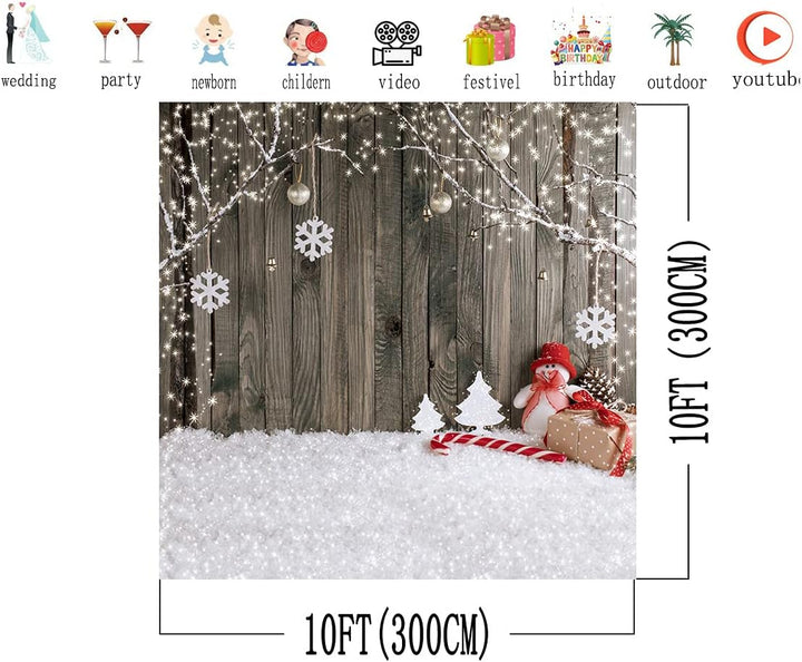 AIIKES 10x10FT Weihnachten Hintergrund Weihnachtsfotografie Hintergrund Weihnachten Foto Hintergrund