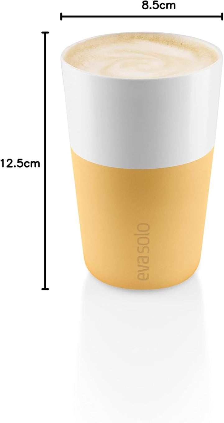 EVA SOLO | 2 Cafe Latte-Becher Golden sand | Gut zu halten durch Silikonbeschichtung | Golden sand L