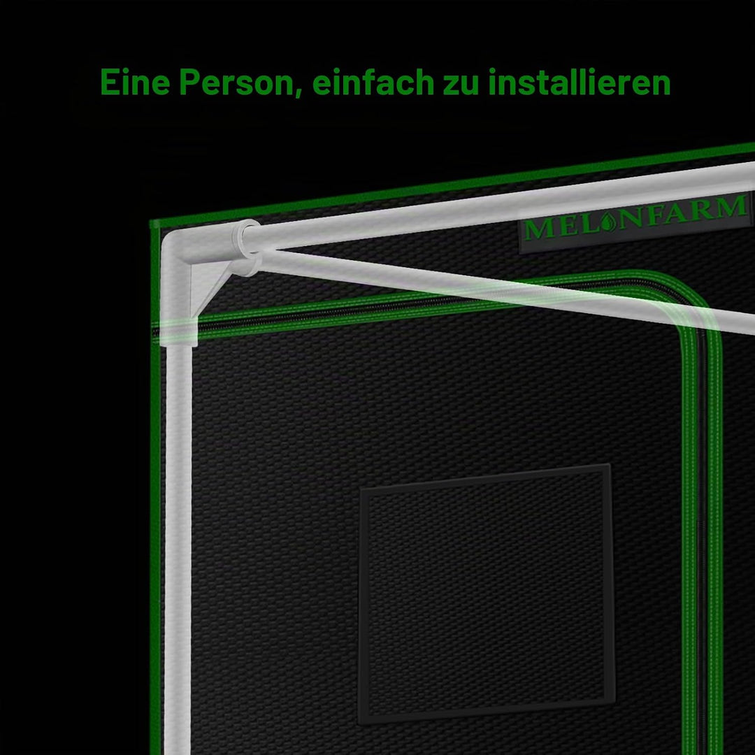 2 x 2 Wachstumszelt, 61 x 61 x 121 cm, hochreflektierendes 600D-Diamant-Mylar-Leinwand mit Beobachtu