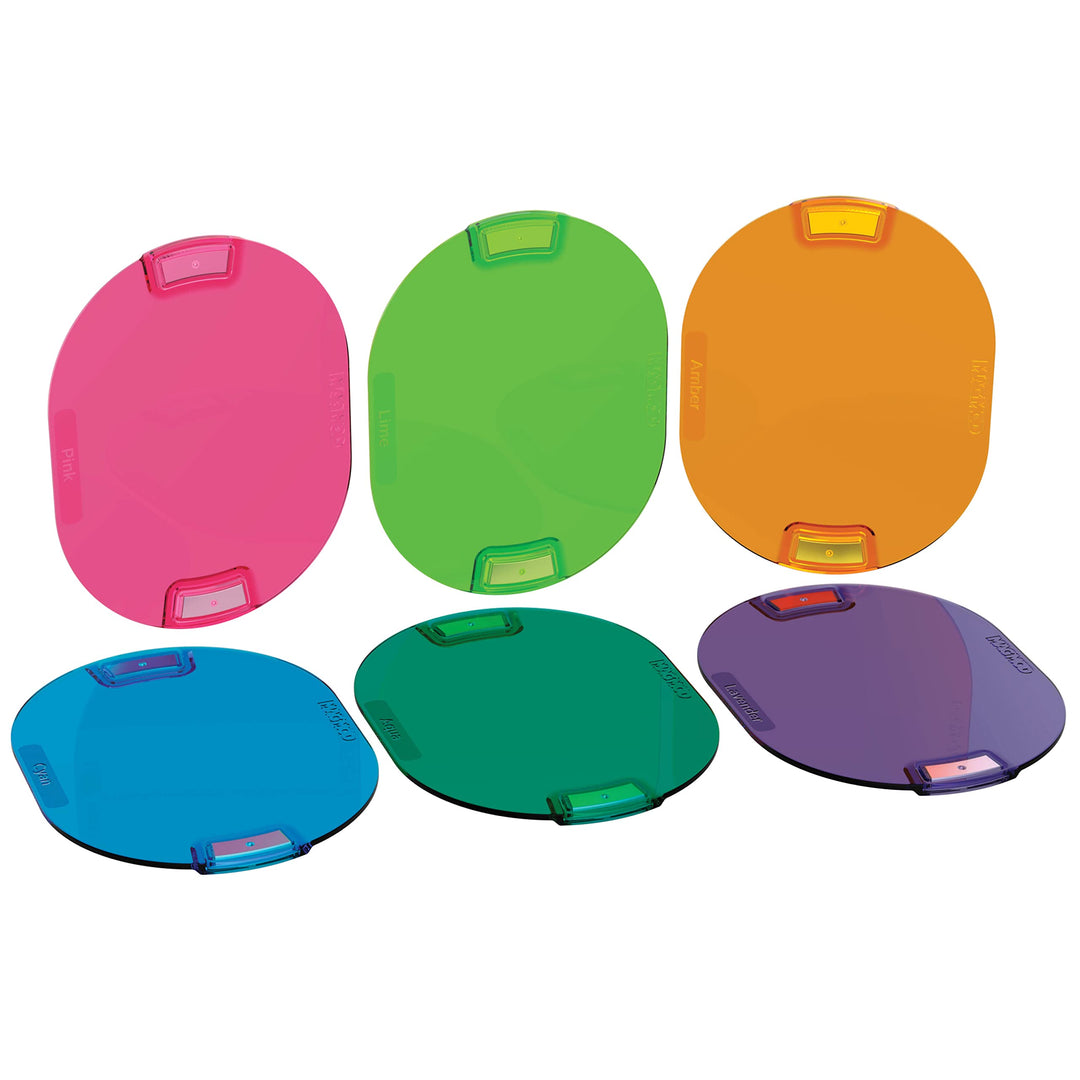 MagMod Pro Artistic Lighting Gels, 6 magnetische Blitz-Farbgele für Fotografie, Pink Amber Lime Aqua