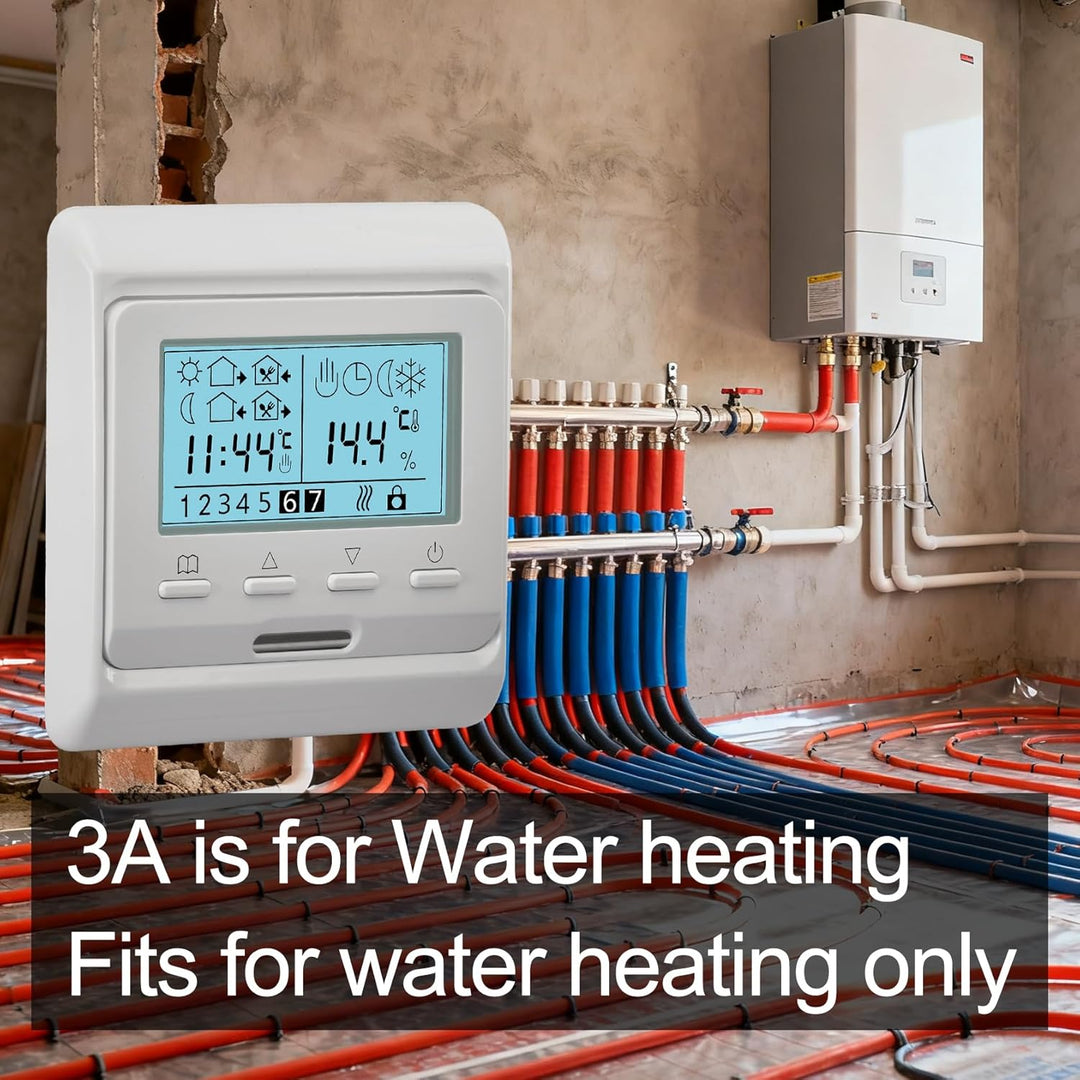 Heschen LCD Digital Wöchentliches Programmier Thermostat, HS-E806, 230VAC 3Ampere, Regler für Fussbo