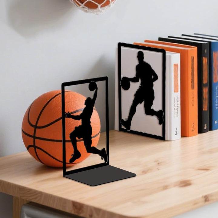 Peacoblue Buchstütze Dekorativ Modern Basketball Metall Buchstützen für Schwere Bücher 13.5x10.9x20.