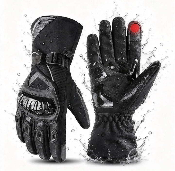Riloer Motorradhandschuhe Leder Winter Wasserdicht Outdoor Radfahren Handschuhe Touchscreen Resistan