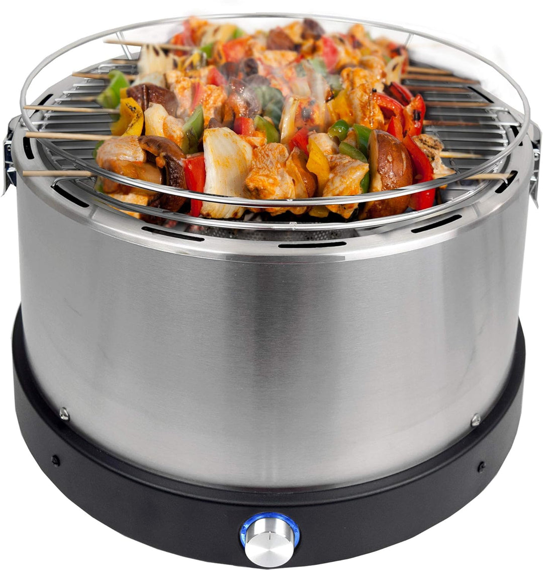 Syntrox Germany blitzschneller raucharmer Holzkohlegrill mit Tasche Tischgrill Barbecue BBQ Grill Ed