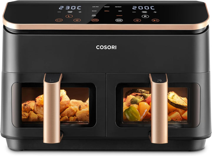 Cosori Heissluftfritteuse 2 Kammern Airfryer, 6-in-1 Dual Zone Air Fryer XXL 8,5 L, Heissluftfritteu