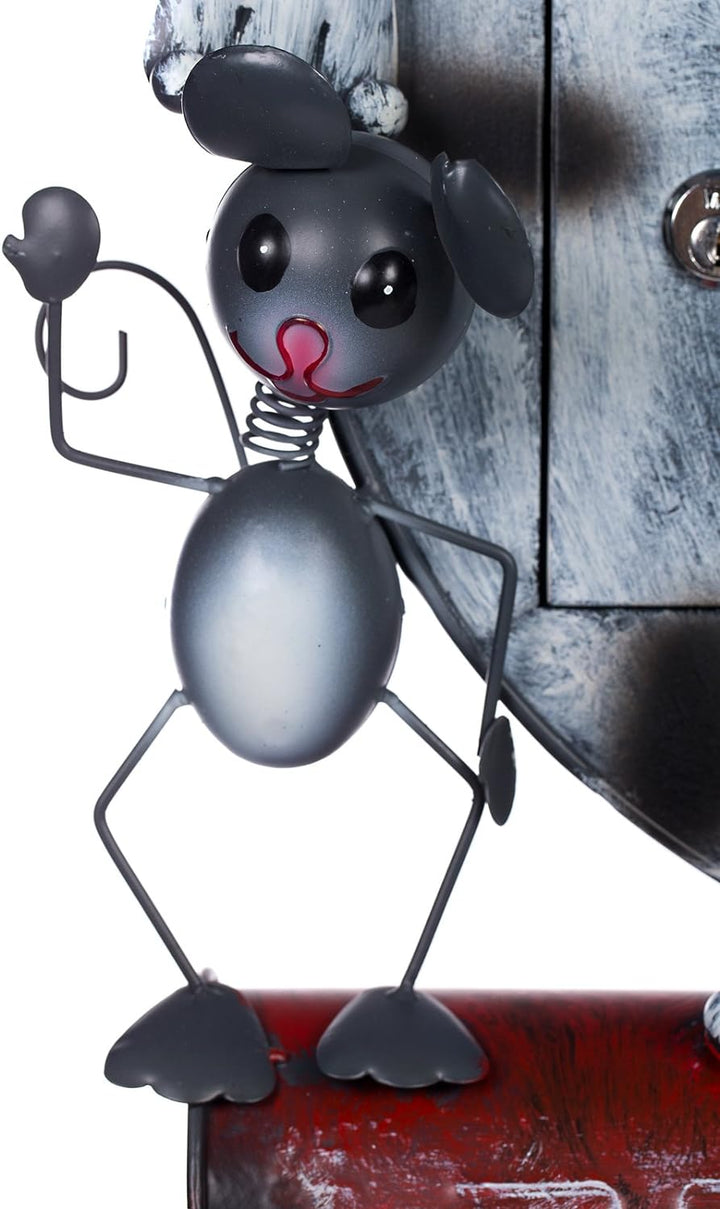 Briefkasten Katze 12A478-2 Handbemalt Metall Zeitungsrohr Wandbriefkasten 74cm Briefkasten-katze-sw,