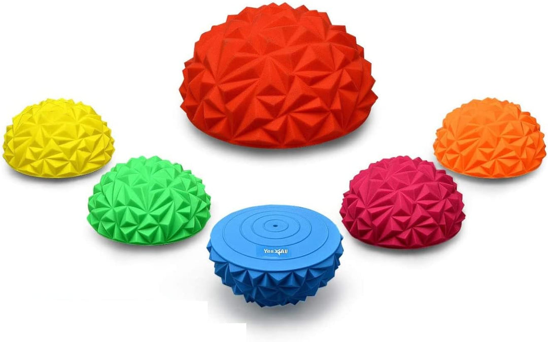 Yes4All Balance Igel 6X Set Balance Pods; Balance-Igel Ø 16 cm; Balance-Halbball in drei Formen für