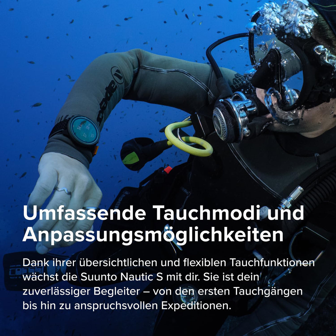 SUUNTO Nautic S Tauchcomputer, AMOLED-Touchscreen, wasserdicht bis 80 m | 60 Stunden Tauchzeit, inte