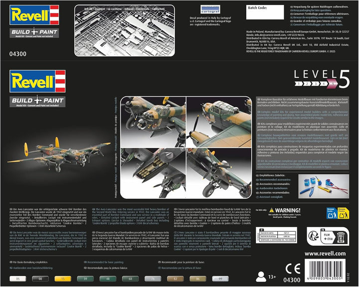 Revell REV-04300 Flugzeugbomber Avro Lancaster Mk.I/III, Flugzeugmodellbausatz, 10 Jahre to 99 Jahre