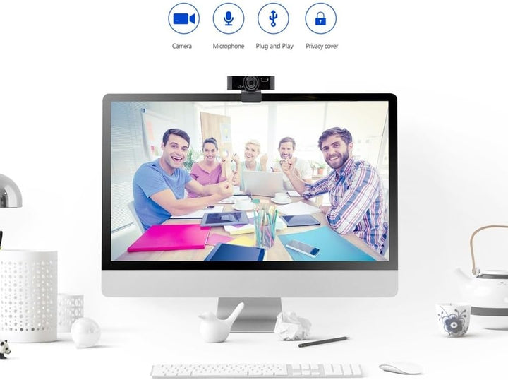 OwlEye Videokonferenzkamera, 1080p, USB | 2 Mikrofone mit Rauschunterdrückung, Autofokus, 84° Weitwi