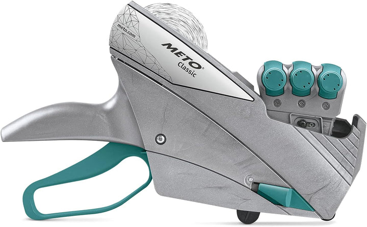 Meto Original Classic XL Preisauszeichner Set – Preis, MHD, Datum, Artikelnummer (3-zeilig, 33-stell