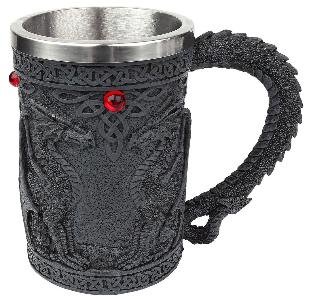 Nemesis Now Black Wing Bierkrug, 18 cm, Schwarz