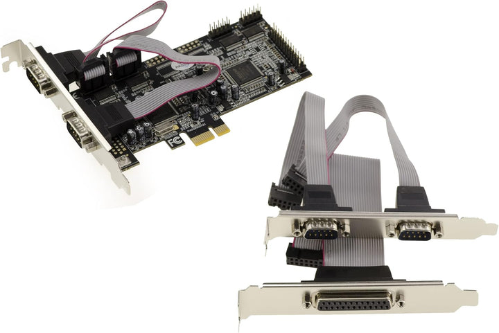KALEA-INFORMATIQUE PCIe-Controller-Combo-Karte Parallel IEEE1284 DB25 LPT SPP ECP und 4 serielle Por