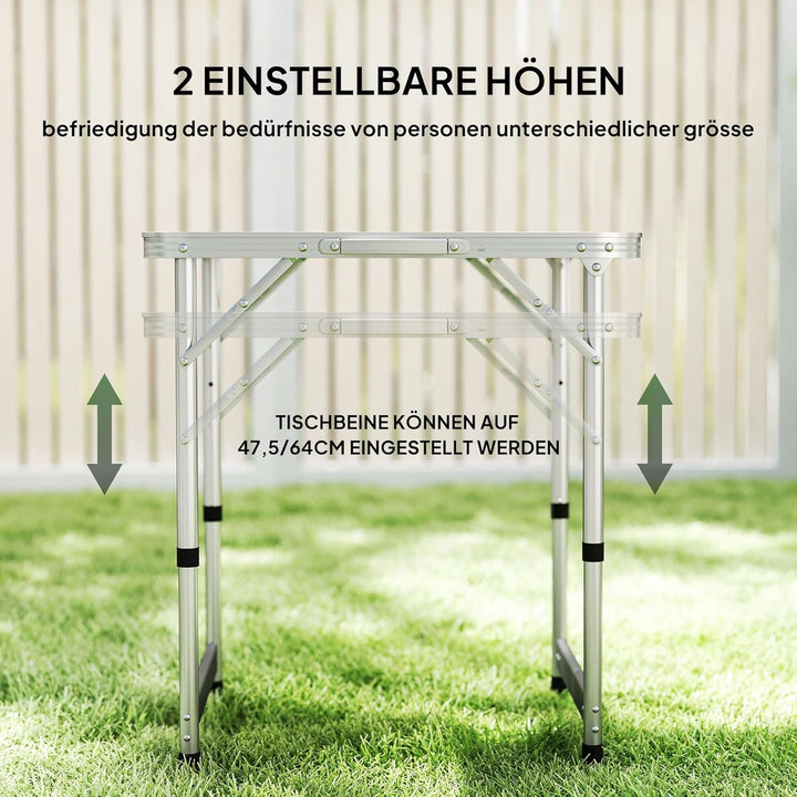 Outsunny Campingtisch Klapptisch Universaltisch Koffertisch Gartentisch Falttisch höhenverstellbar A
