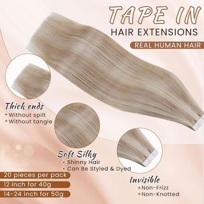 Hetto Echthaar Extensions Tape in Blond Extensions Tape in Echthaar Remy Tape Extensions Echthaar Du