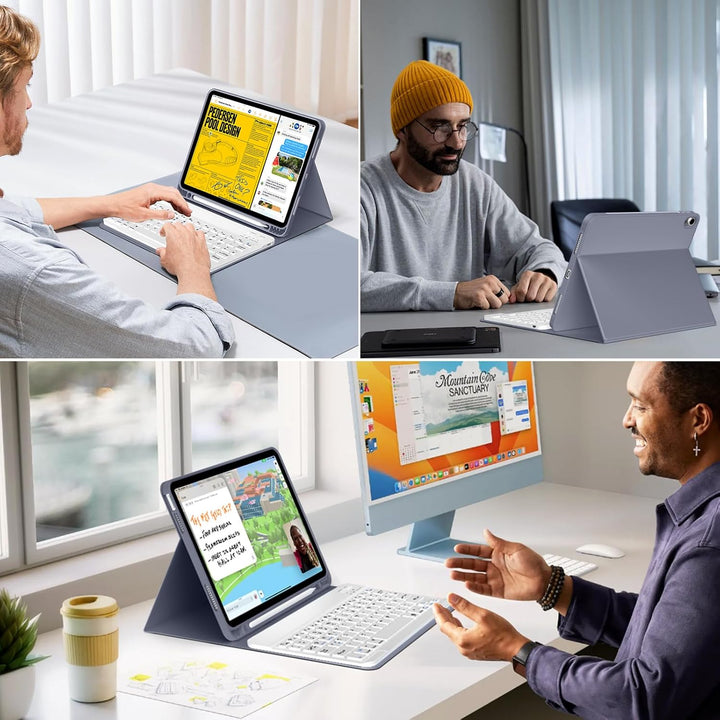 Hülle mit Tastatur für iPad A16 11.Generation 11 Zoll 2025, iPad 10. Generation 2022 10,9 Zoll, Blue