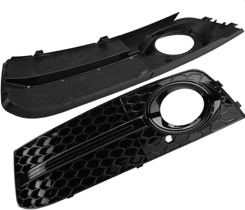 Gitter Nebelscheinwerfer, 2 Stück für RS4 Style Glossy Black Nebelscheinwerfer Frontgrill für A4 B8