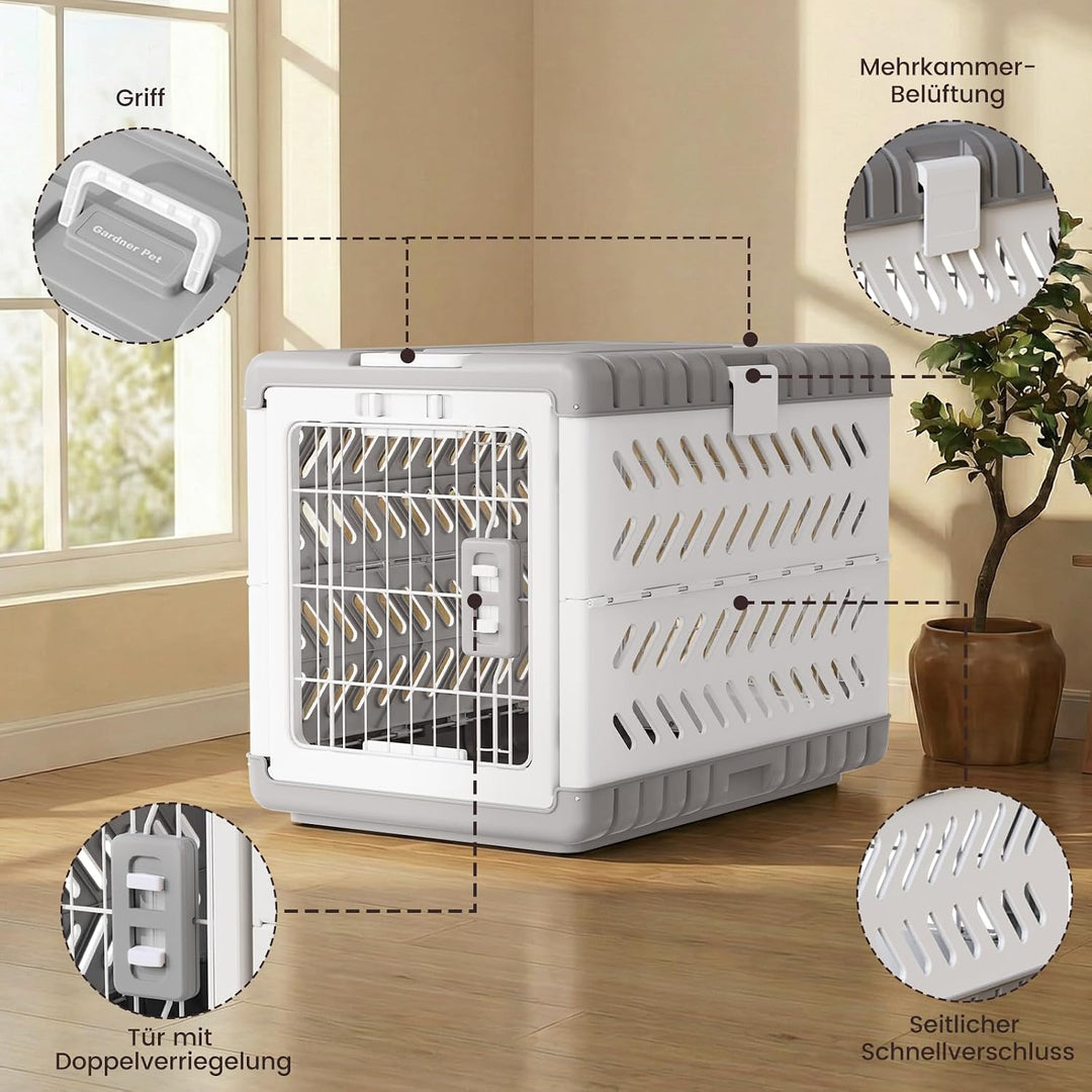 Gardner Pet faltbare Hundebox für grosse Hunde, Hundetransportbox, Montage ohne Werkzeug, Reisebox f