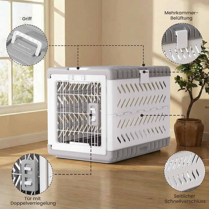 Gardner Pet faltbare Hundebox für grosse Hunde, Hundetransportbox, Montage ohne Werkzeug, Reisebox f