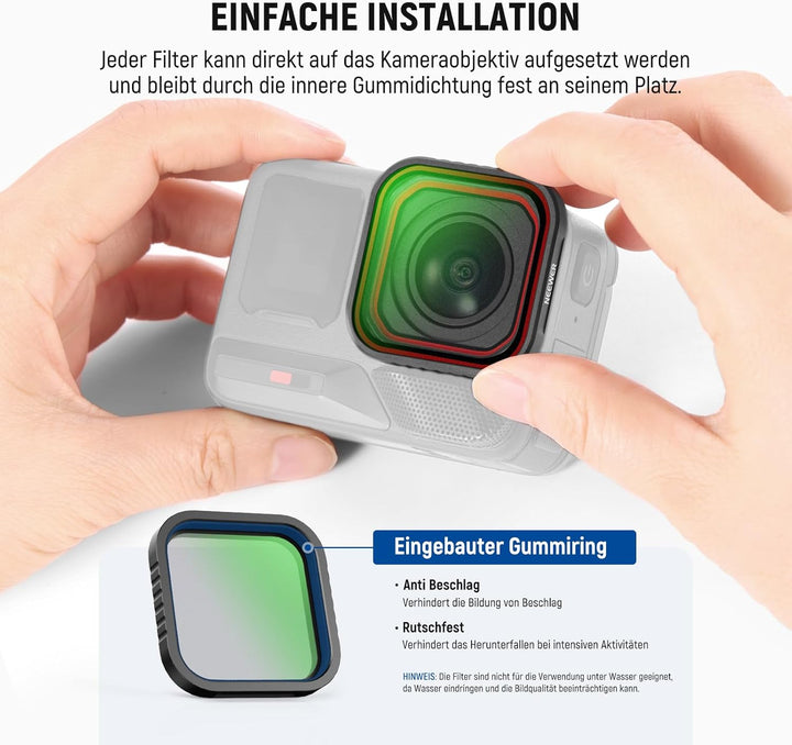 NEEWER 1/4 Black Diffusion Filter Kompatibel mit Insta360 Ace Pro Insta 360 Ace Pro 2, Zubehör Nicht