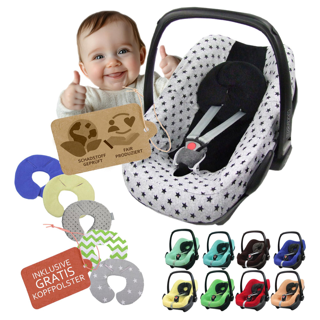 Frottee Sommerbezug [Schonbezug für Babyschale] Autositz kompatibel mit Maxi Cosi Pebble und Pebble