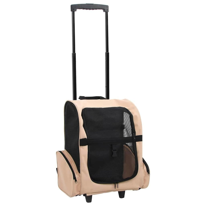 vidaXL Hundetrolley Faltbar Transporttasche Tragetasche Trolley Katze Rucksack, Beige