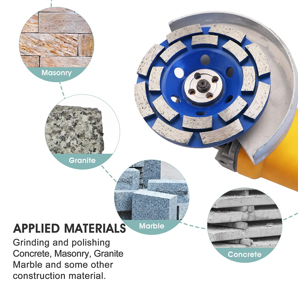 Diamant Schleiftopf,HIGHDRIL 100MM Turbo Diamanttopfschleifer Schleifscheibe für Beton Mauerwerk Gra